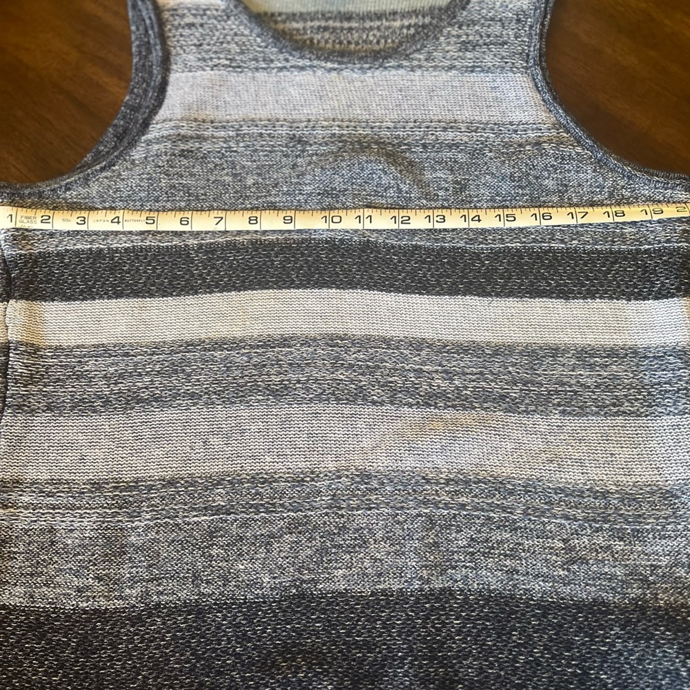 Etcetera Gray Knit Tank Top with Ombré Stripes